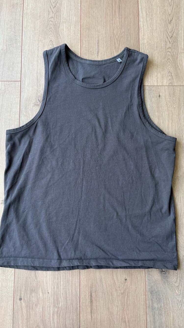 Essentials Tank Top Size S Dark Gray Cotton Sleeveless Shirt